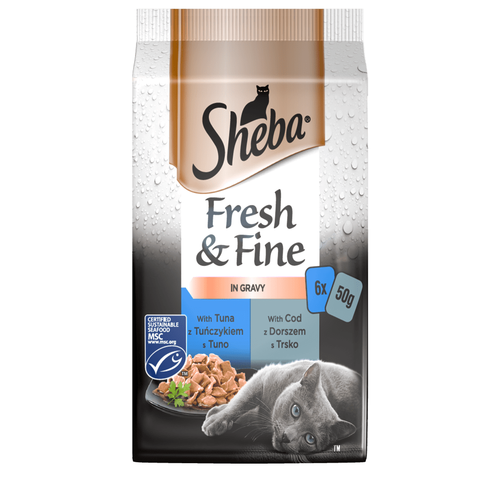 SHEBA® Fresh & Fine Rybne Smaki w sosie 6x50 g - 1