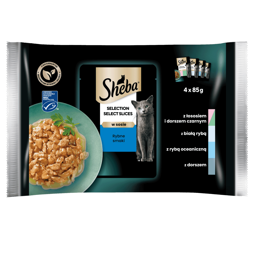 SHEBA® Selection Rybne Smaki w sosie 4 & 12x85 g - 1